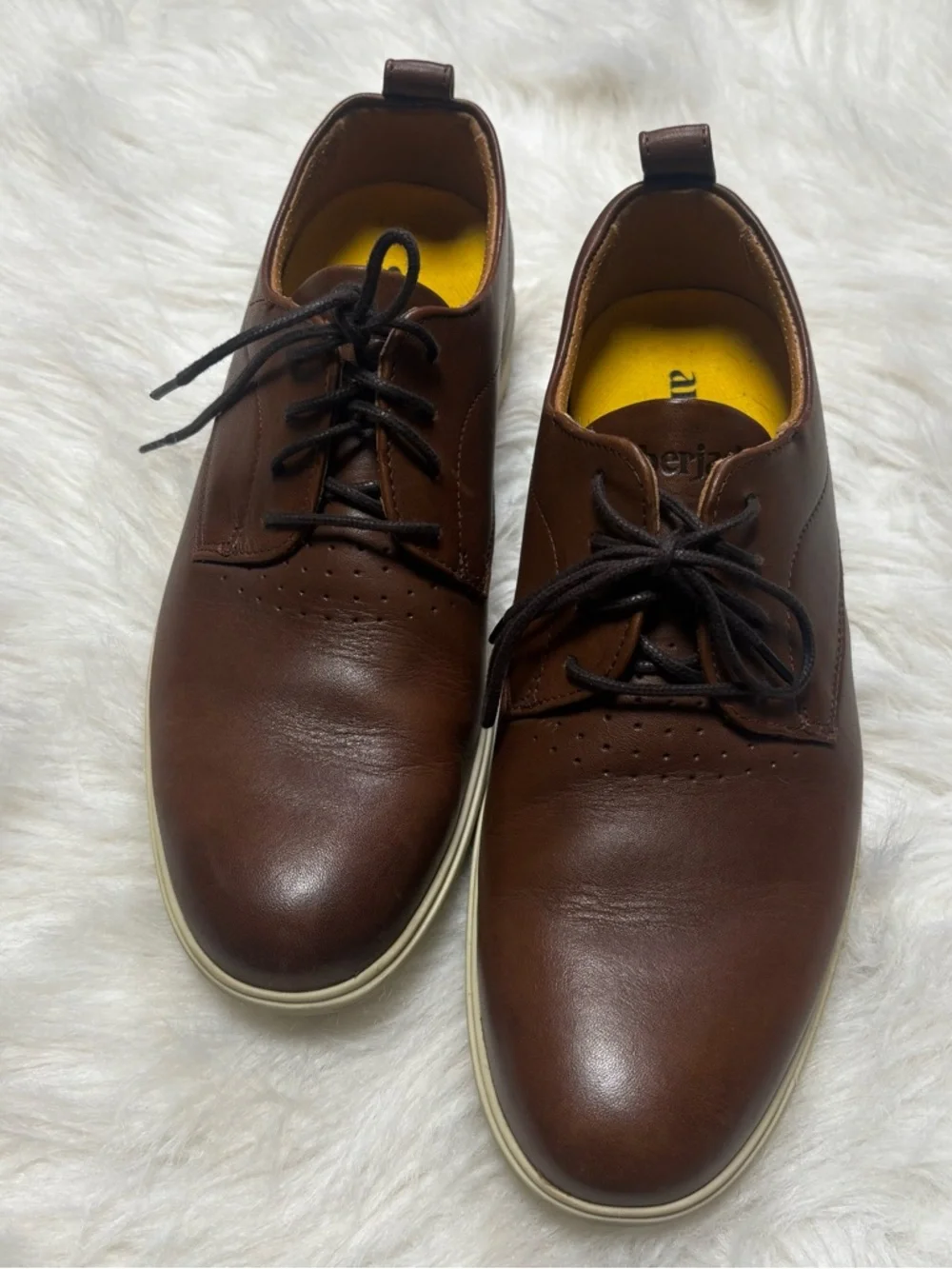 AmberJack Men’s Brown Leather Loafer Oxford Shoe size 7.5